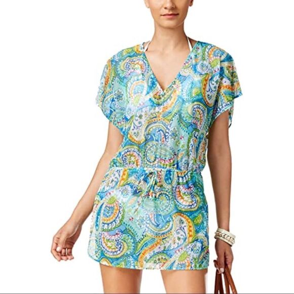 ✨ Multi Color Print Cotton Summer/Beach Mini Dress✨ - Picture 1 of 5